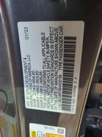 19UUB6F58NA000168 - 2022 ACURA TLX TECH A GRAY photo 13
