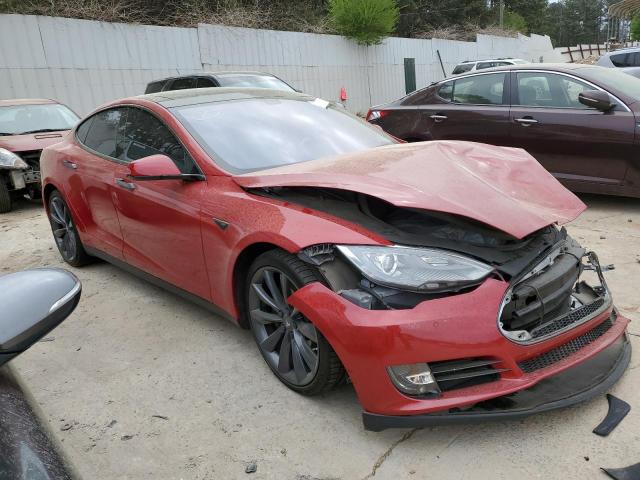 5YJSA1H19EFP44925 - 2014 TESLA MODEL S Կարմիր լուսանկար 4