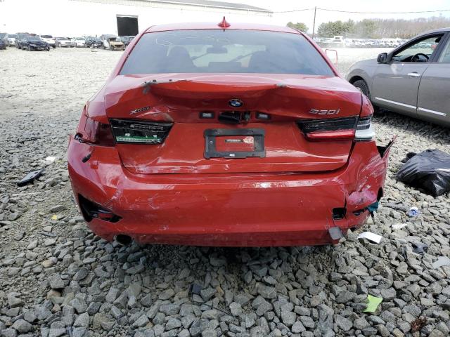 WBA5R7C56KAJ82308 - 2019 BMW 330XI RED photo 6