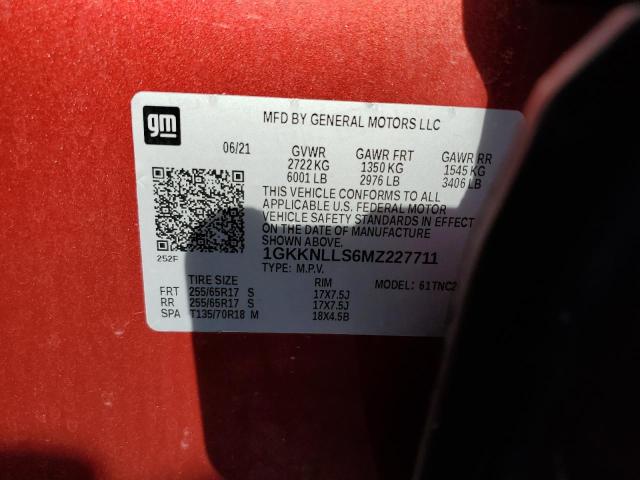 1GKKNLLS6MZ227711 - 2021 GMC ACADIA AT4 RED photo 13