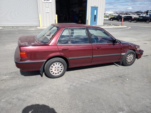 JHMED3658MS019368 - 1991 HONDA CIVIC LX MAROON photo 3