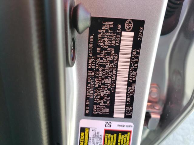 4T1G11AK9PU770567 - 2023 TOYOTA CAMRY SE NIGHT SHADE SILVER photo 12