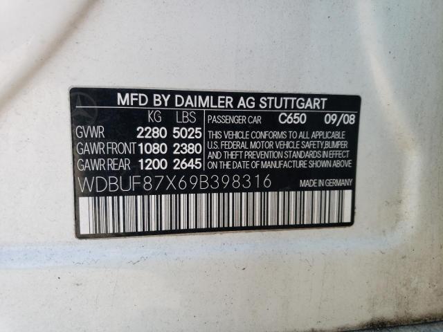 WDBUF87X69B398316 - 2009 MERCEDES-BENZ E 350 4MATIC WHITE photo 12