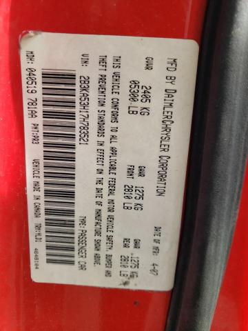 2B3KA53H17H783521 - 2007 DODGE CHARGER R/T RED photo 13