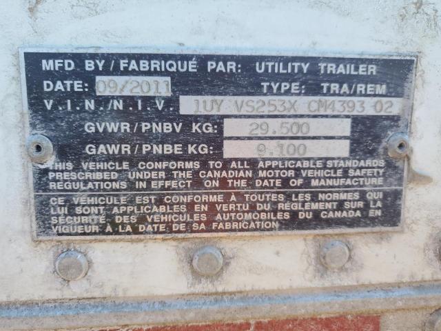 1UYVS253XCM439302 - 2012 UTILITY TRAILER თეთრი ფოტო 10