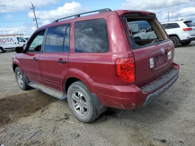 5FNYF185X5B045821 - 2005 HONDA PILOT EXL BURGUNDY photo 2