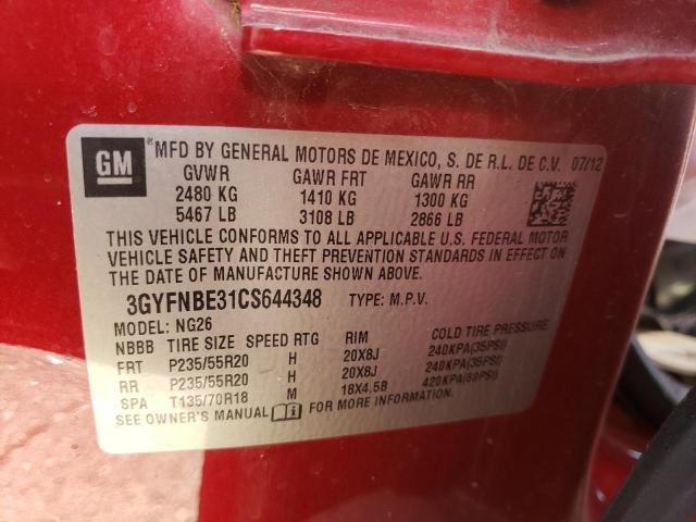 3GYFNBE31CS644348 - 2012 CADILLAC SRX PERFORMANCE COLLECTION Қызыл фото 13