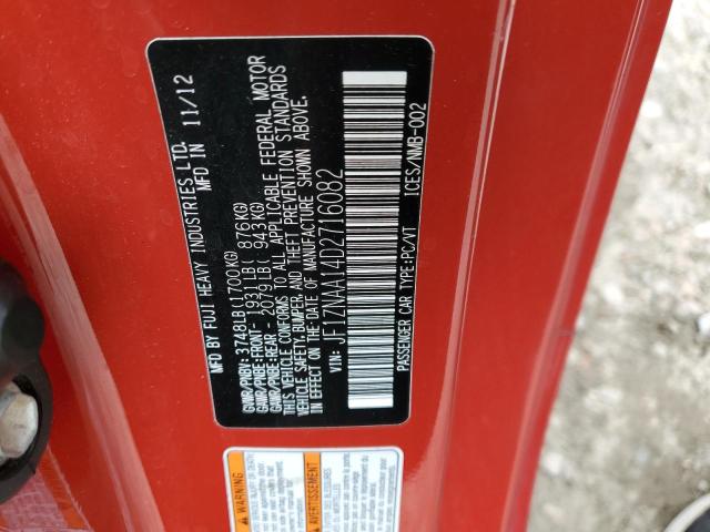 JF1ZNAA14D2716082 - 2013 TOYOTA SCION FR-S RED photo 12