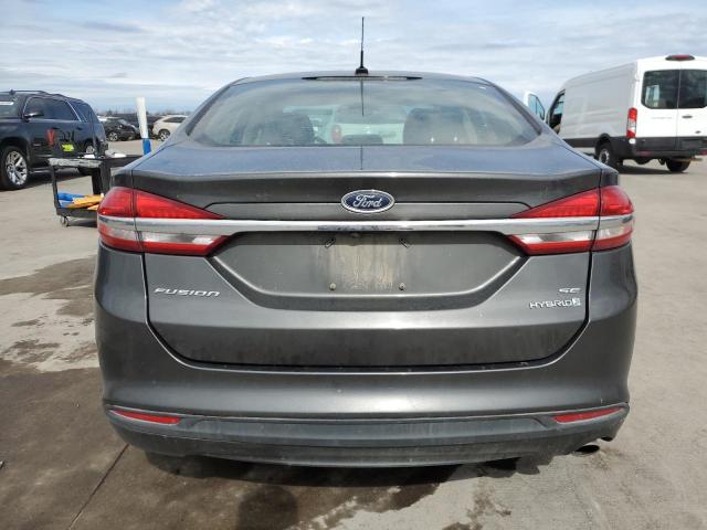 3FA6P0LU1JR116836 - 2018 FORD FUSION SE HYBRID GRAY photo 6