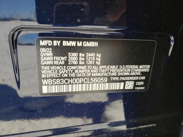 WBS83CH00PCL56059 - 2023 BMW M5 BLUE photo 12