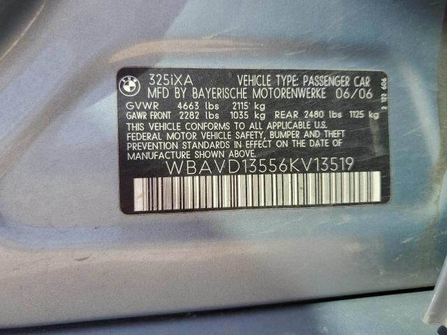 WBAVD13556KV13519 - 2006 BMW 325 XI GRAY photo 12