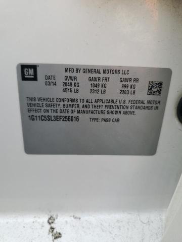 1G11C5SL3EF256016 - 2014 CHEVROLET MALIBU 1LT WHITE photo 12