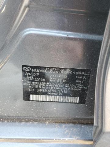 5NPE24AF3KH787638 - 2019 HYUNDAI SONATA SE გრაფიტი ფოტო 13