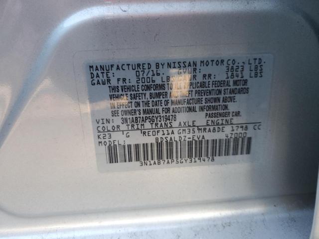 3N1AB7AP5GY319478 - 2016 NISSAN SENTRA S GRAY photo 12