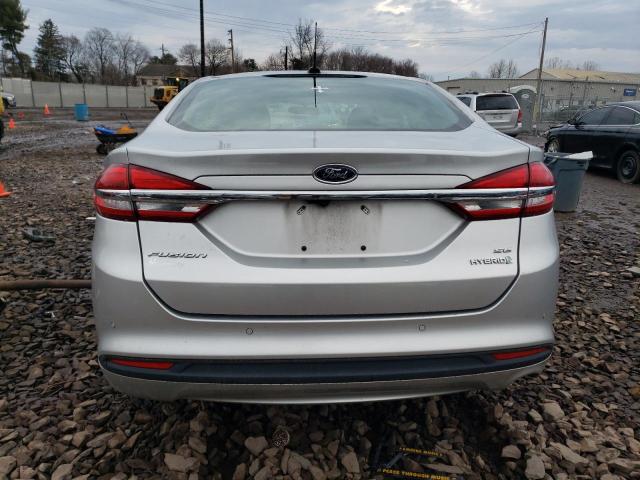 3FA6P0LU7JR261816 - 2018 FORD FUSION SE HYBRID SILVER photo 6