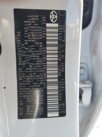 5YFS4MCE8RP187180 - 2024 TOYOTA COROLLA SE WHITE photo 12