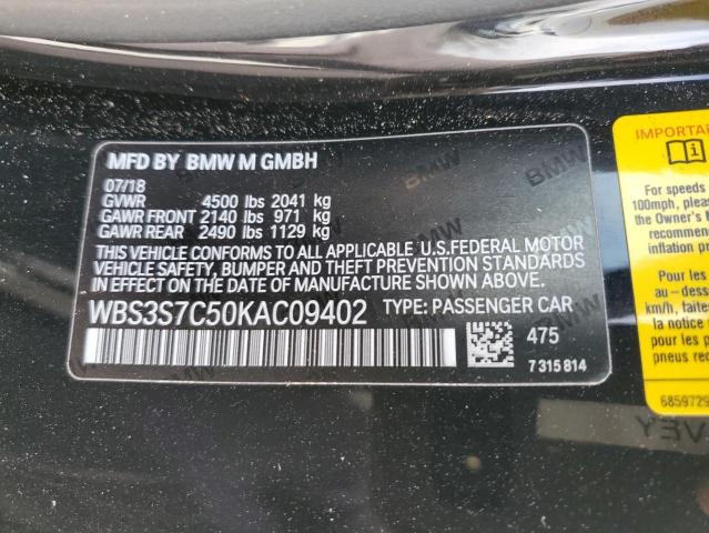 WBS3S7C50KAC09402 - 2019 BMW M4 CS Қара фото 13