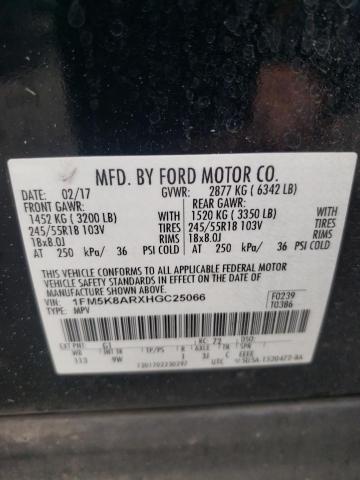 1FM5K8ARXHGC25066 - 2017 FORD EXPLORER POLICE INTERCEPTOR 黑色 照片 12