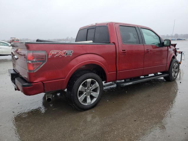 1FTFW1CF8DFD00029 - 2013 FORD F150 SUPERCREW RED photo 3
