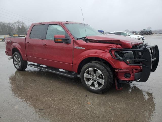 1FTFW1CF8DFD00029 - 2013 FORD F150 SUPERCREW RED photo 4