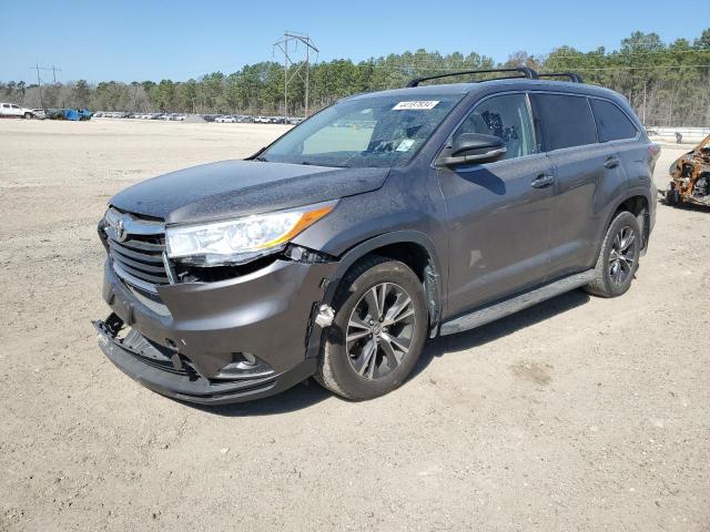5TDKKRFH4GS173838 - 2016 TOYOTA HIGHLANDER XLE GRAY photo 1