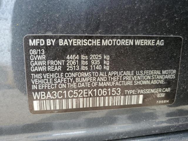 WBA3C1C52EK106153 - 2014 BMW 328 I SULEV GRAY photo 13