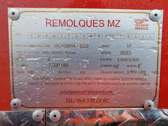 3M9M1TD2XPC076492 - 2023 ARO TRAILER RED photo 10