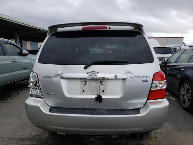 JTEEW21A060011642 - 2006 TOYOTA HIGHLANDER HYBRID SILVER photo 6