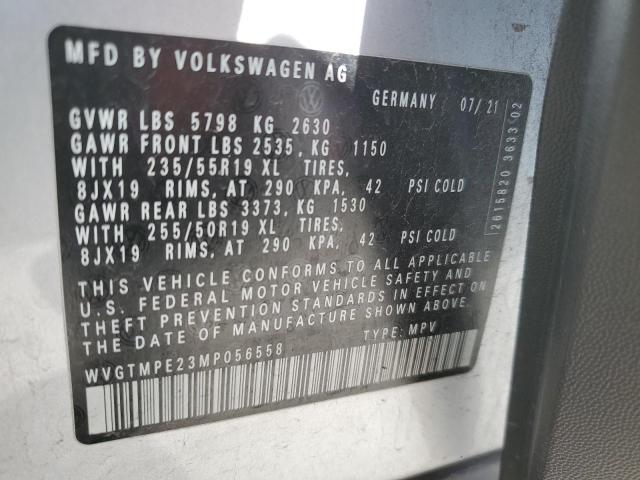 WVGTMPE23MP056558 - 2021 VOLKSWAGEN ID.4 PRO S ლურჯი ფოტო 12