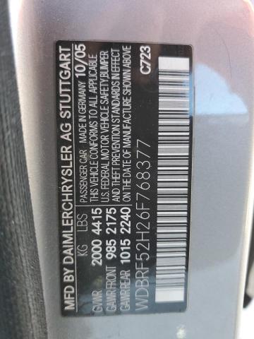 WDBRF52H26F768377 - 2006 MERCEDES-BENZ C 230 SILVER photo 12