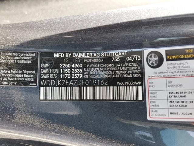 WDDJK7EA7DF019162 - 2013 MERCEDES-BENZ SL 63 AMG BLUE photo 12