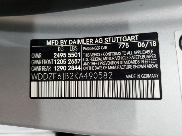 WDDZF6JB2KA490582 - 2019 MERCEDES-BENZ E 450 4MATIC SILVER photo 12