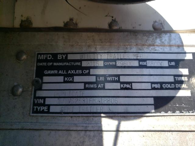 1UYVS2531FM218806 - 2015 UTILITY TRAILER WHITE photo 10