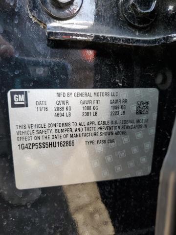 1G4ZP5SS5HU162866 - 2017 BUICK LACROSSE ESSENCE შავი ფოტო 12