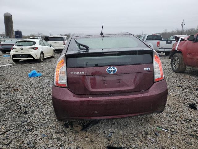 JTDKN3DU4D5587658 - 2013 TOYOTA PRIUS MAROON photo 6