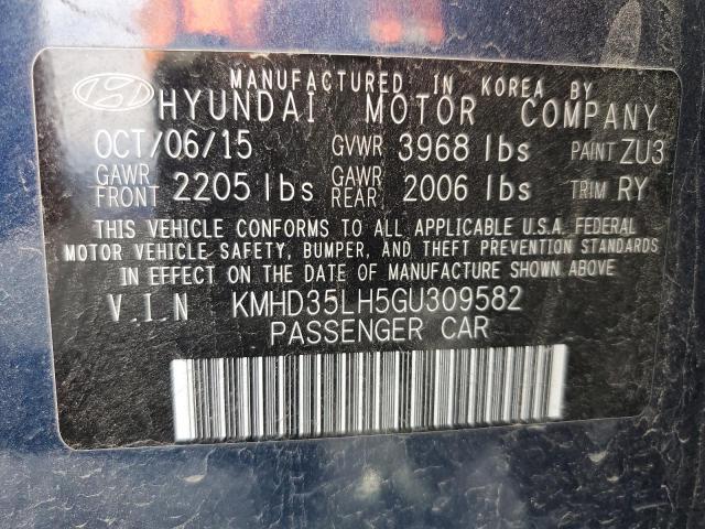 KMHD35LH5GU309582 - 2016 HYUNDAI ELANTRA GT BLUE photo 13