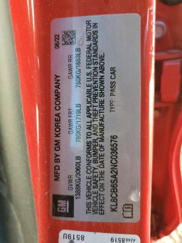 KL8CB6SA2NC036576 - 2022 CHEVROLET SPARK LS RED photo 13