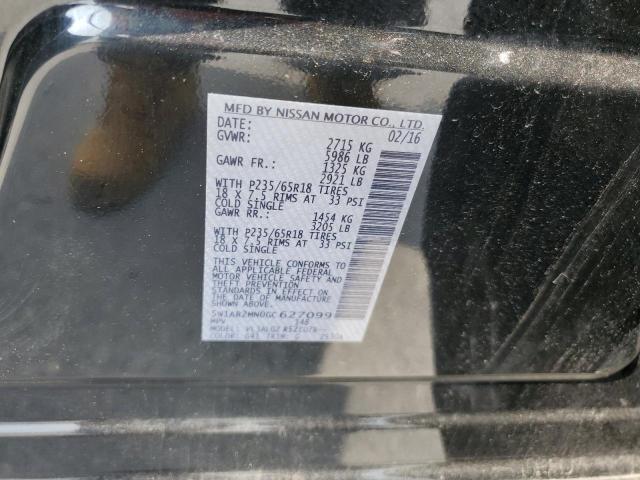 5N1AR2MN0GC627099 - 2016 NISSAN PATHFINDER S 黑色 照片 13