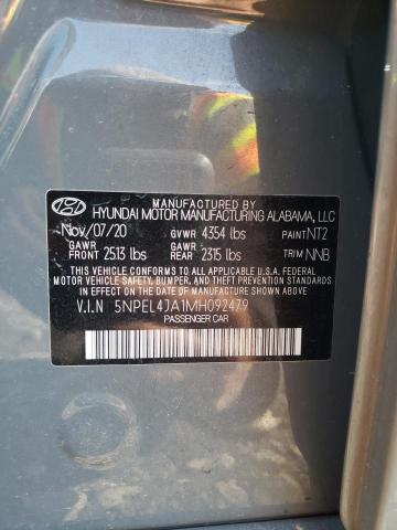 5NPEL4JA1MH092479 - 2021 HYUNDAI SONATA SEL GRAY photo 12