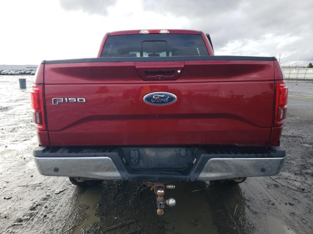 1FTEW1EF3HKD83505 - 2017 FORD F150 SUPERCREW RED photo 6
