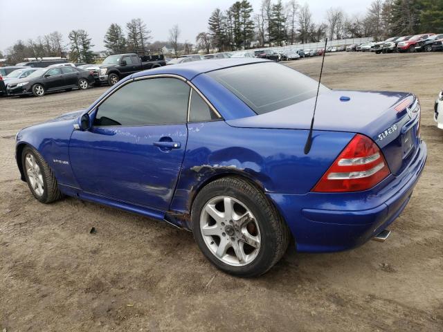 WDBKK49F02F266313 - 2002 MERCEDES-BENZ SLK 230 KOMPRESSOR BLUE photo 2