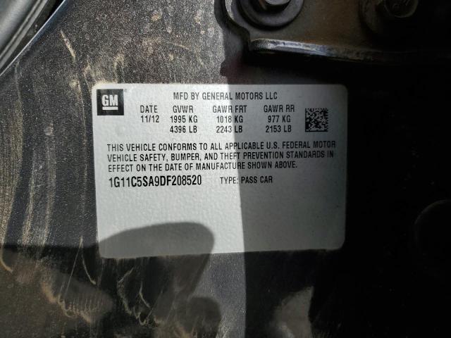 1G11C5SA9DF208520 - 2013 CHEVROLET MALIBU 1LT GRAY photo 12