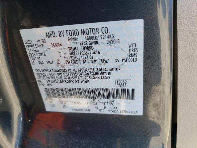 1FMCU59329KA71046 - 2009 FORD ESCAPE HYBRID GRAY photo 13