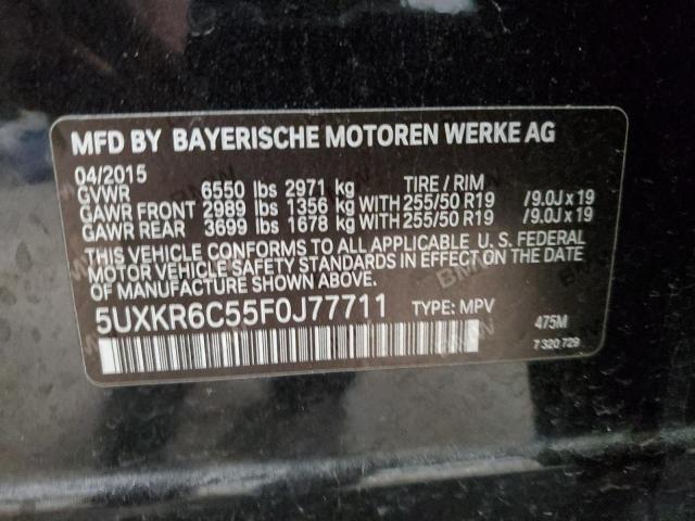 5UXKR6C55F0J77711 - 2015 BMW X5 XDRIVE50I BLACK photo 12