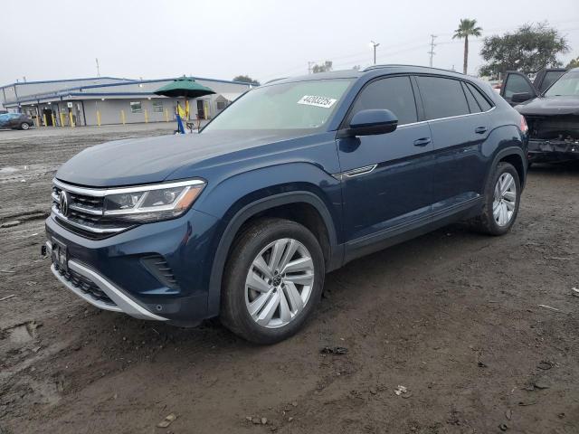 1V2JE2CA2MC241535 - 2021 VOLKSWAGEN ATLAS CROS SE BLUE photo 1