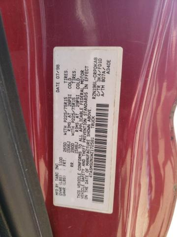 4TASM92N1WZ172581 - 1998 TOYOTA TACOMA XTRACAB PRERUNNER 红色 照片 12