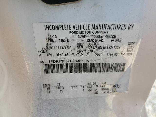 1FDRF3F67BEA62905 - 2011 FORD F350 SUPER DUTY WHITE photo 13