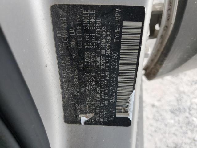 KM8JN72D45U122760 - 2005 HYUNDAI TUCSON GLS GRAY photo 12