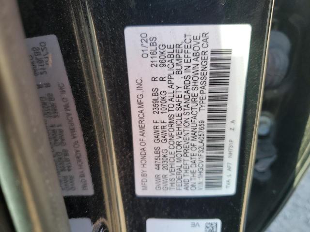 1HGCV1F32LA057659 - 2020 HONDA ACCORD SPORT BLACK photo 12