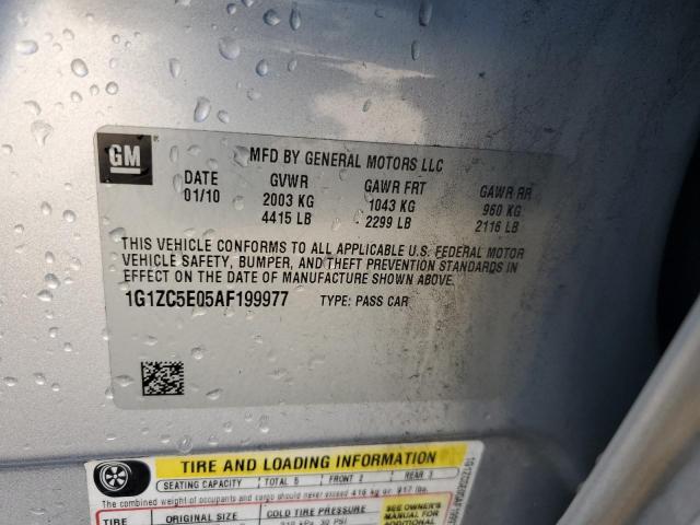 1G1ZC5E05AF199977 - 2010 CHEVROLET MALIBU 1LT Күміс фото 12